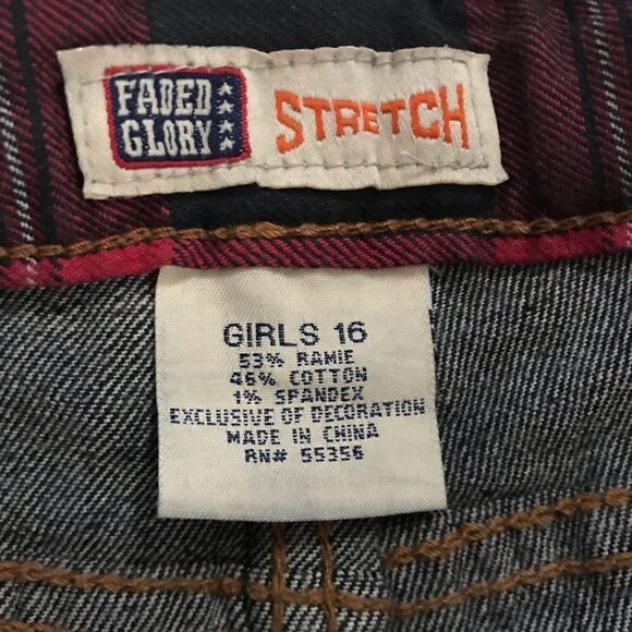 Girls black denim and plaid jeans NWT - Picture 6 of 8